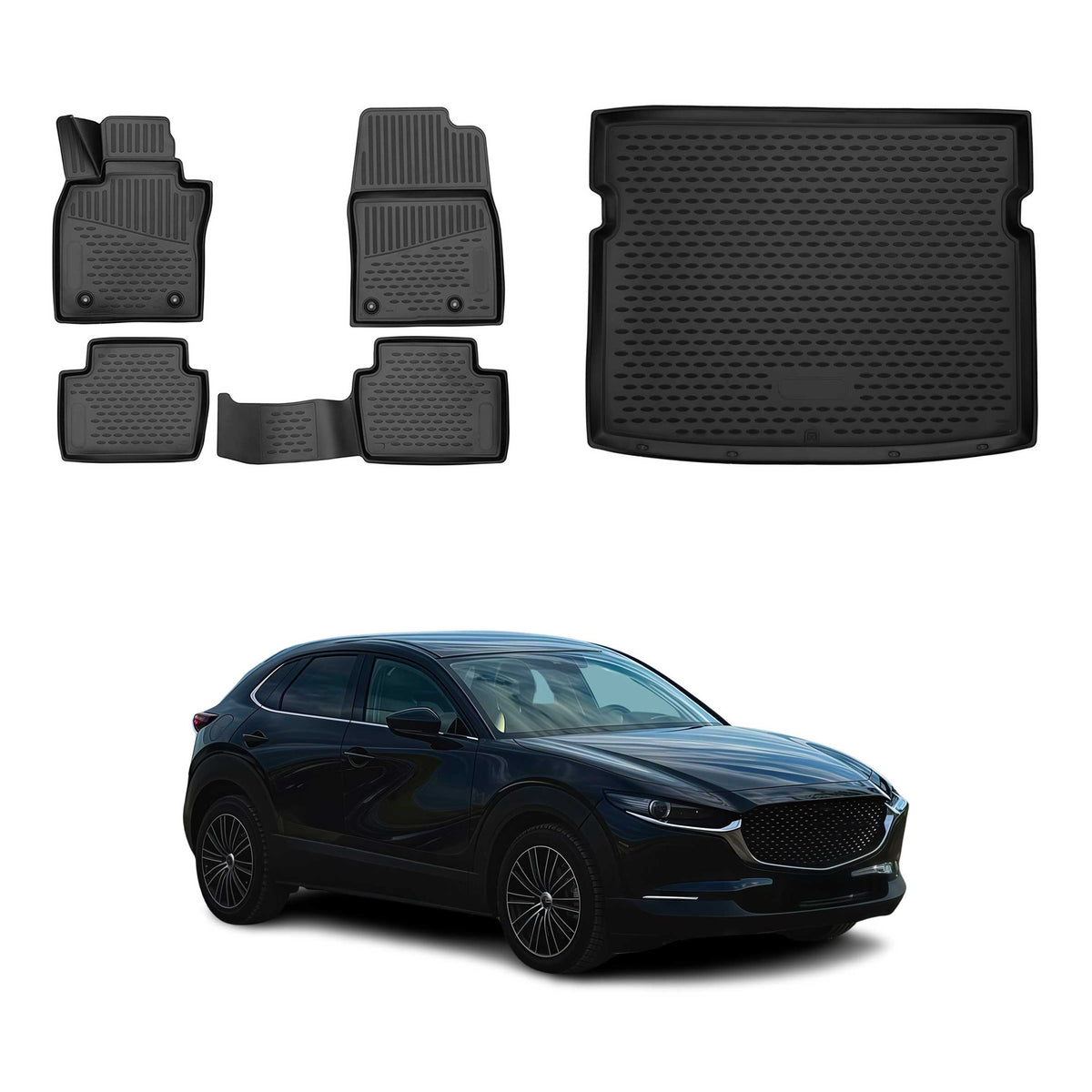 OMAC Fußmatten & Kofferraumwanne Set für Mazda CX-30 2020-2026 FWD