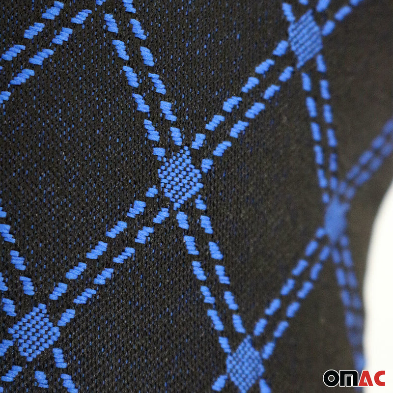 KFZ Auto Kopfstütze Sitzkissen Nackenstütze Textil & Leder Blau Schwarz 8x30 cm