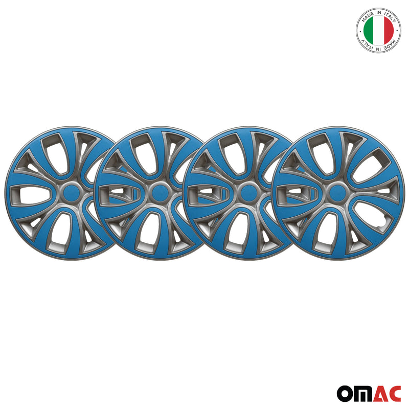 4x Radblenden Radkappen Radzierblenden 16" Zoll Stahlfelgen Blau Grau