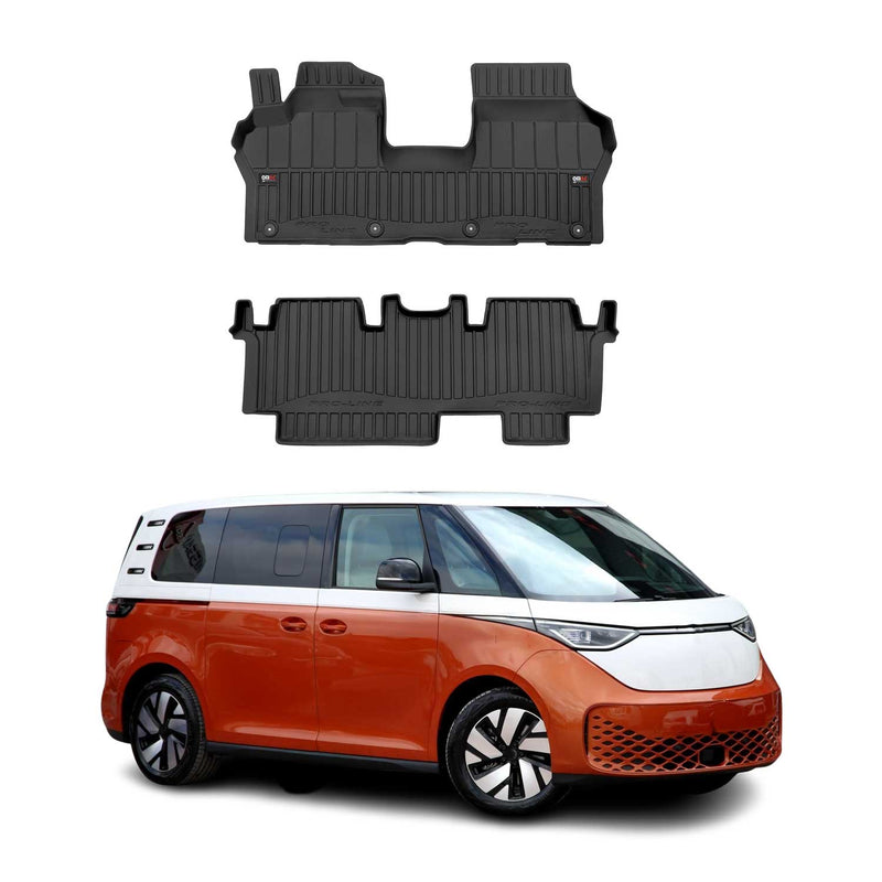 Fußmatten Gummimatten für VW ID Buzz 2022-2025 OMAC Premium 3D Schwarz TPE 2 tlg