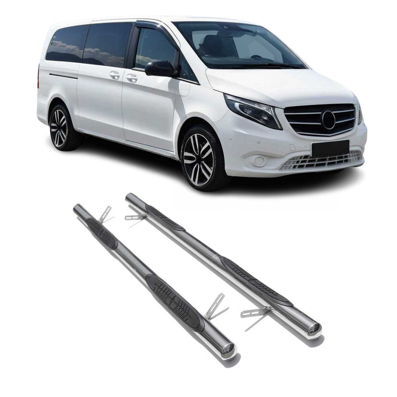 Stahl Trittbretter Schwellerrohre für Mercedes Vito W447 2014-2025 Extra L3 Lang
