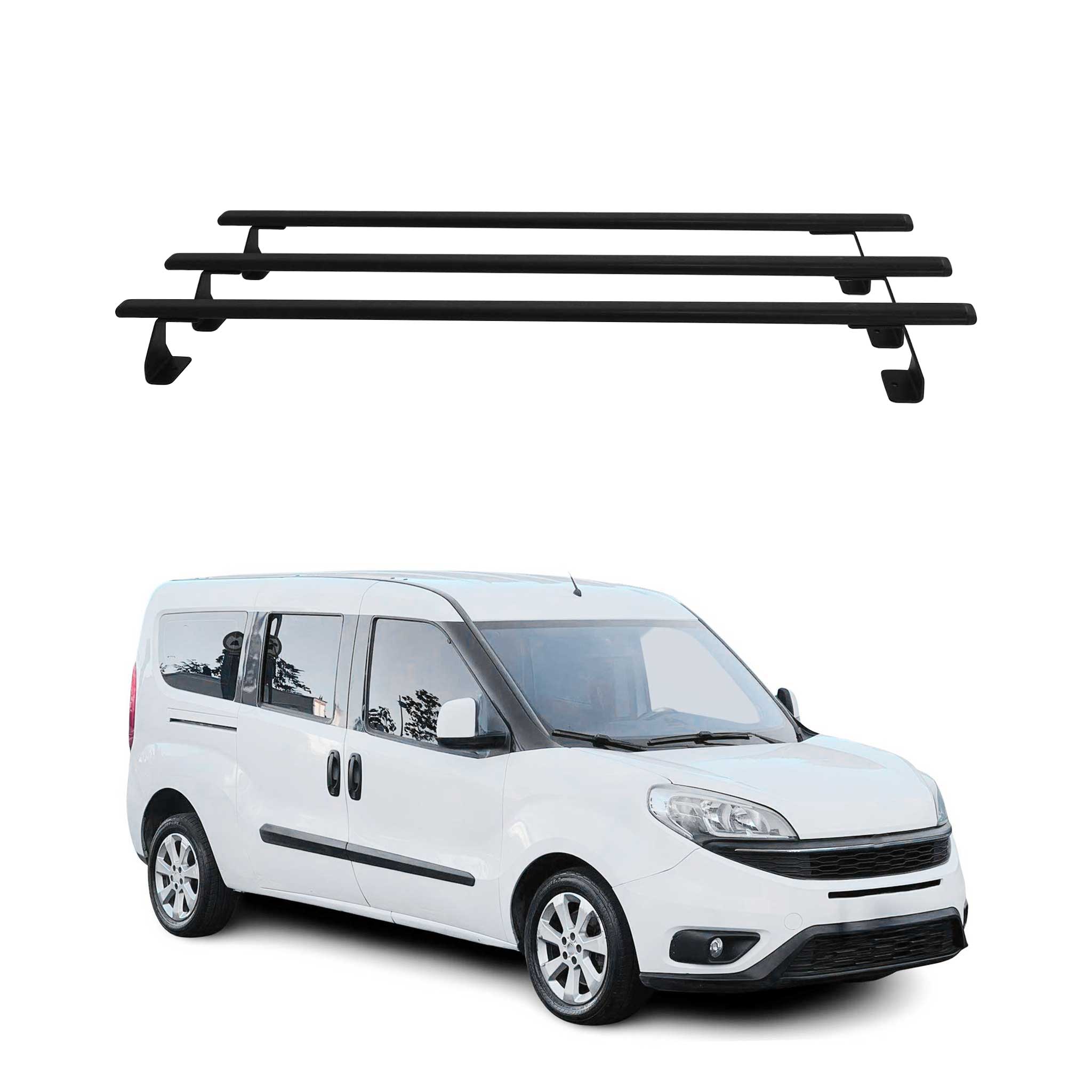 Dachträger Grundtäger für Fiat Doblo 2010-2021 75kg Stahl Schwarz 3 tlg