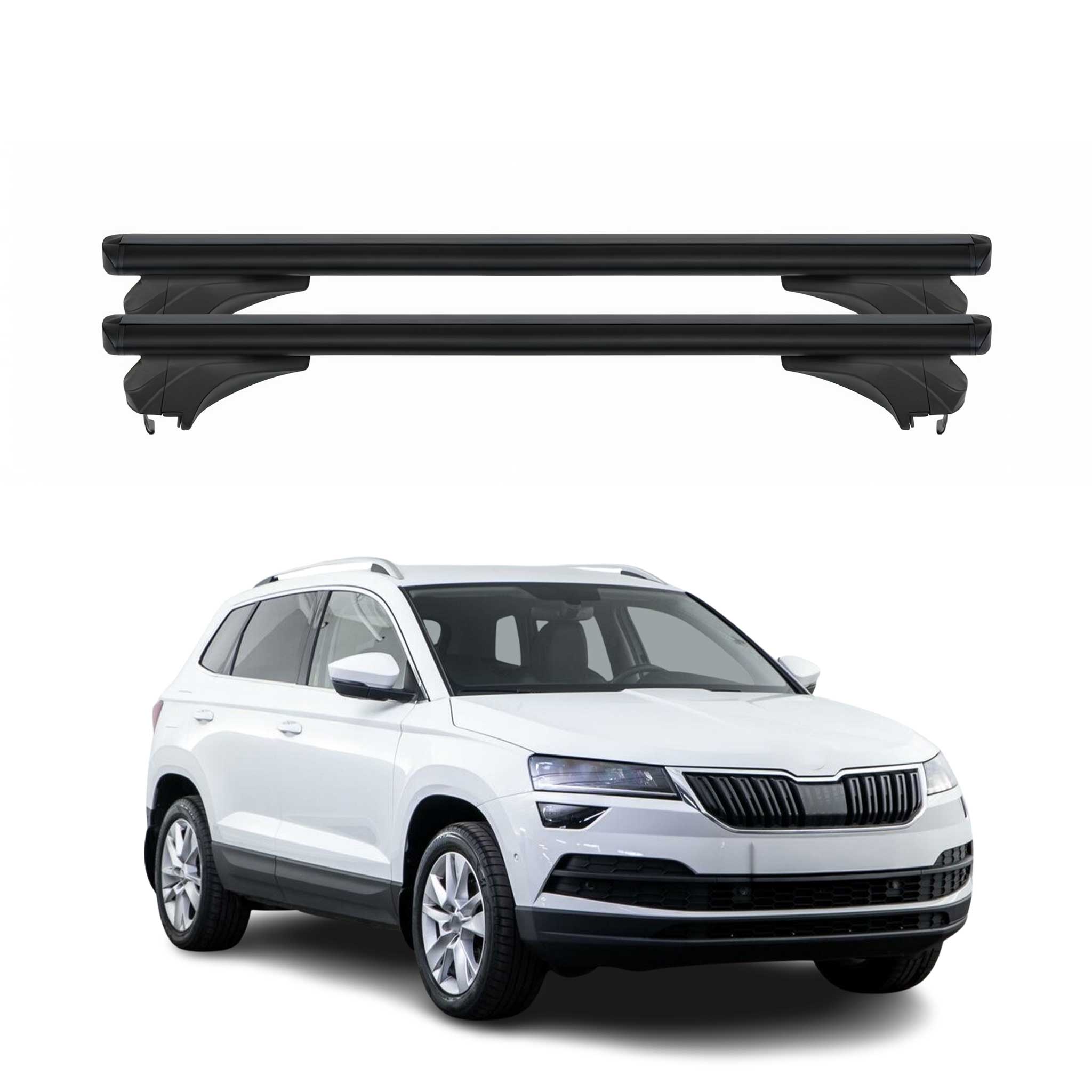 Menabo Dachträger Grundtäger für Skoda Karoq 2017-2026 Aluminium Schwarz 2 tlg