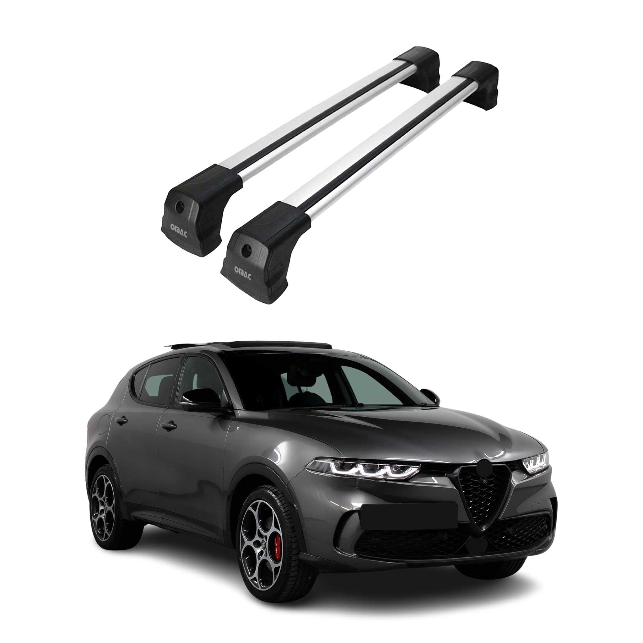 Dachträger Gepäckträger für Alfa Romeo Tonale 2022-2026 Grundträger Alu Silber