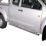 Stahl Seitenschweller Schwellerrohre für Isuzu D-Max Space Cab 2011-2021 Grau