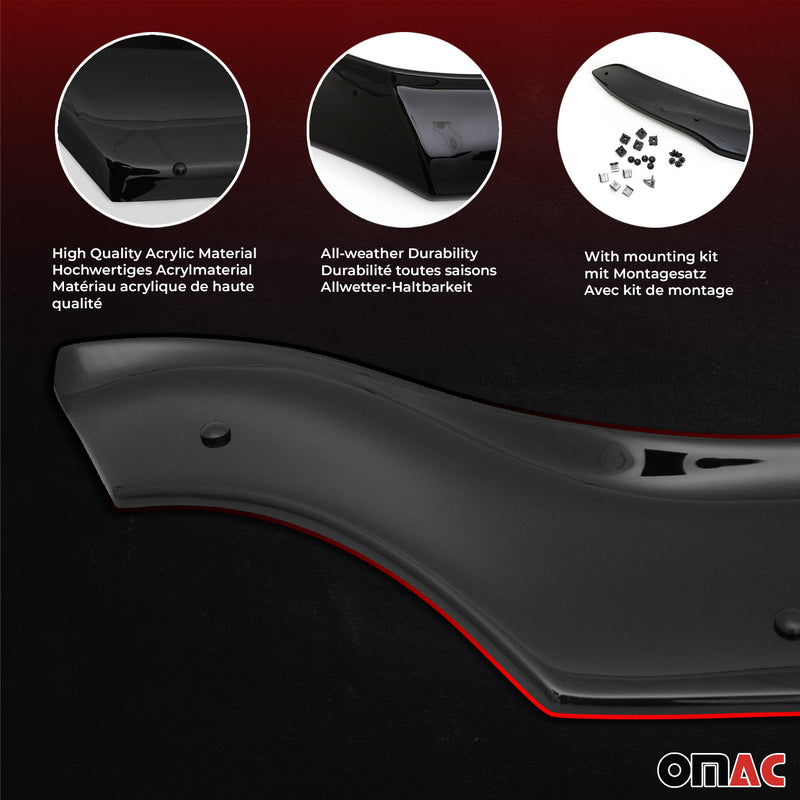 Bonnet deflector insect protection for Mitsubishi L200 2006-2015 dark