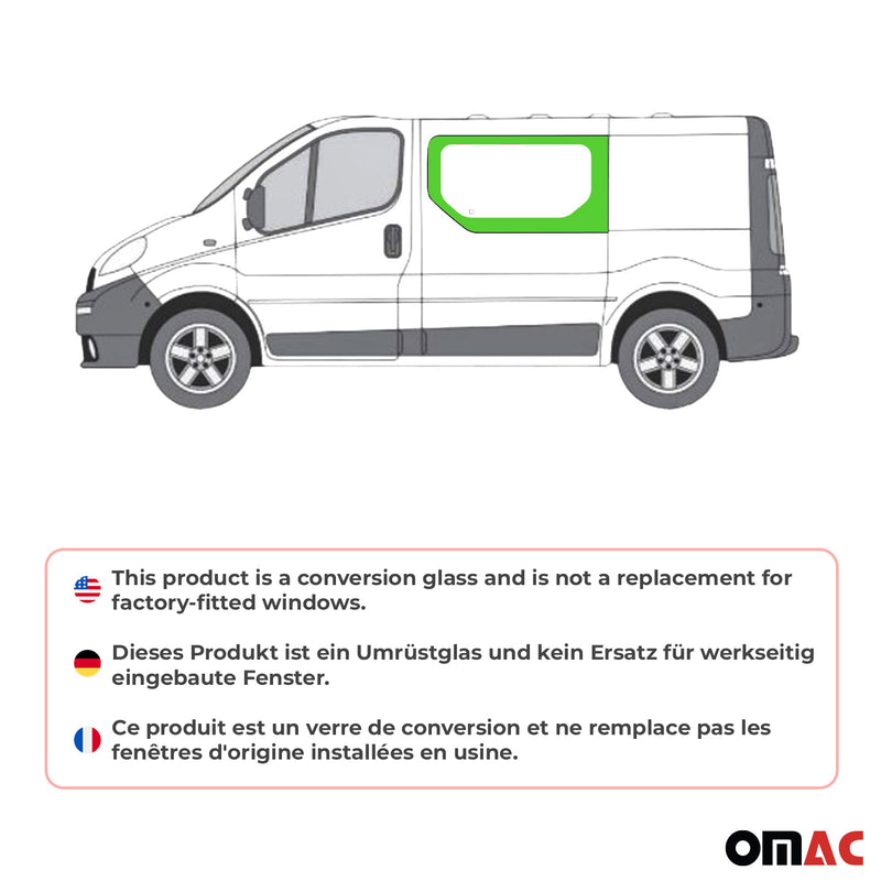 Side Window Car Window for Opel Vivaro 2001-2014 Left L1 L2 Black