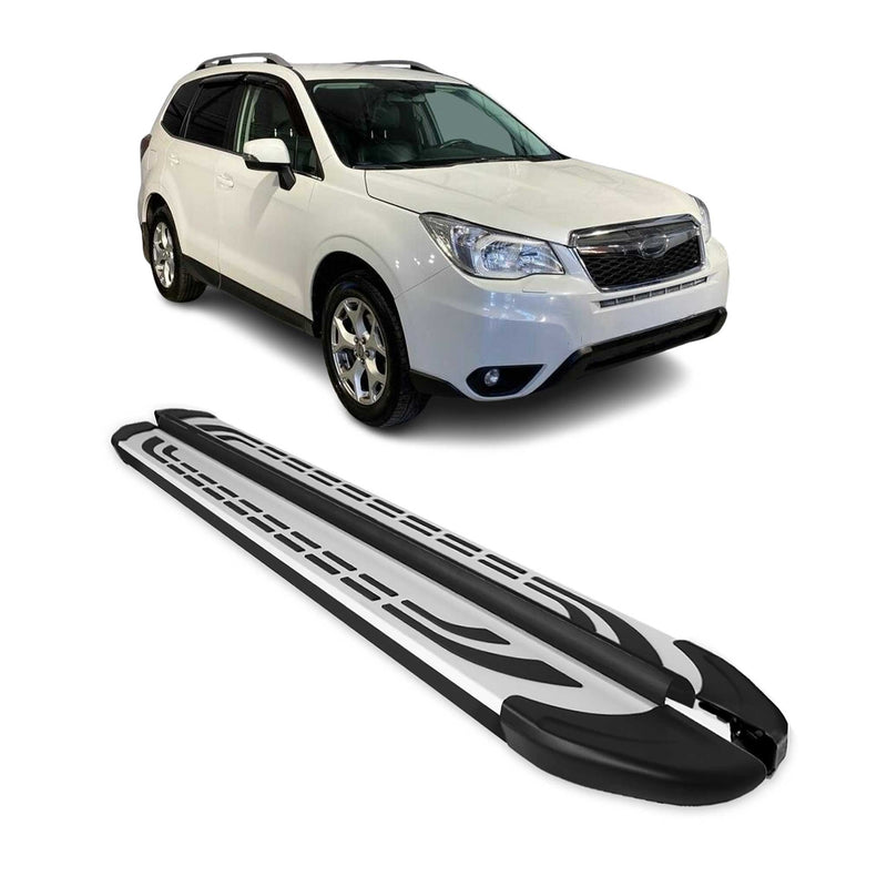 Trittbretter Schweller Seitenbretter für Subaru Forester 2013-2025 Alu Schwarz