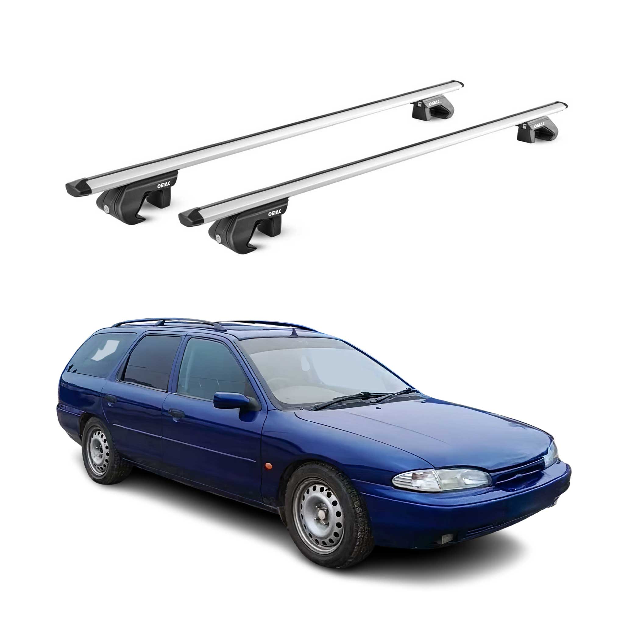 Dachträger Grundtäger für Ford Mondeo Kombi 1993-2014 90kg Alu Silber 2 tlg ABE