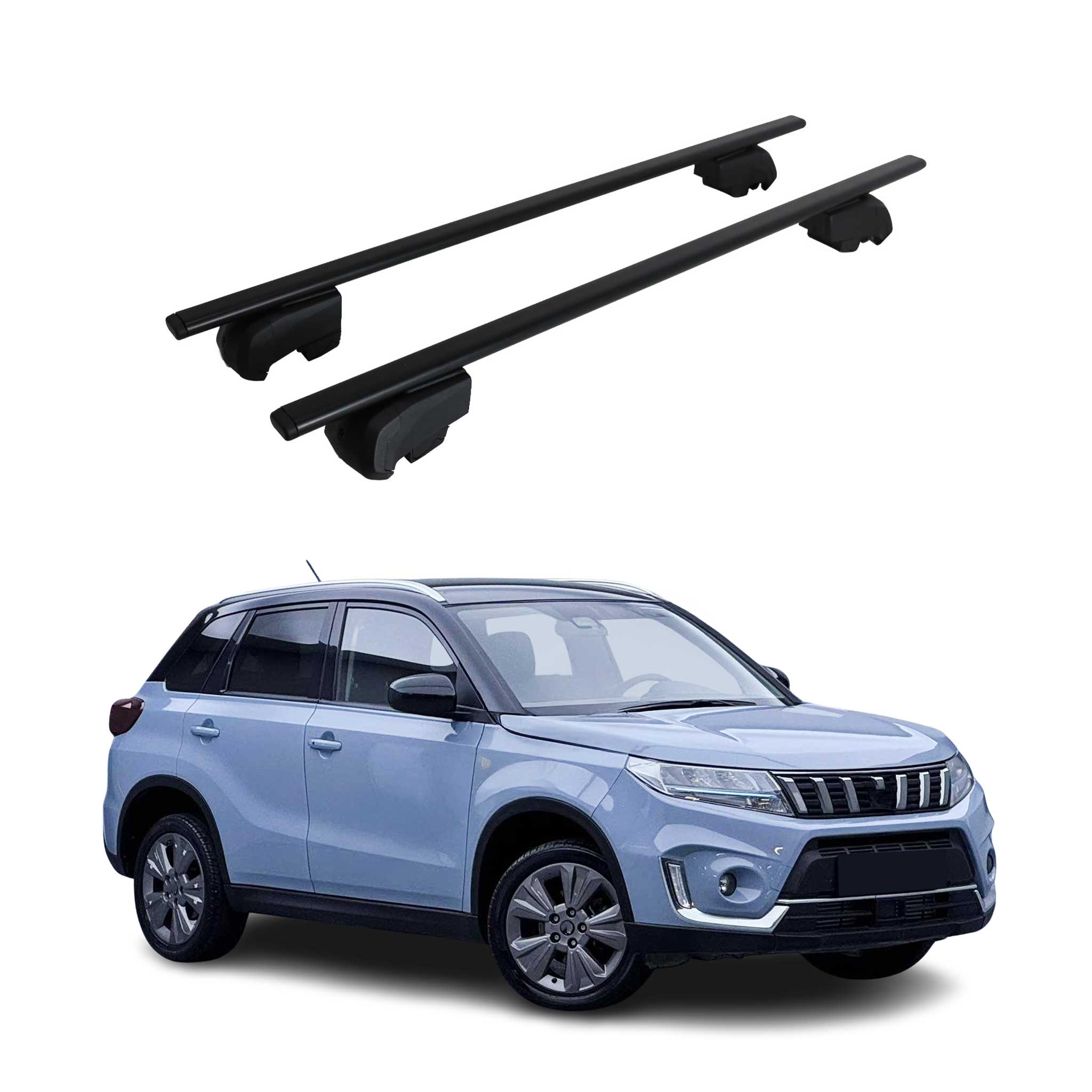 Dachträger Grundtäger für Suzuki Vitara mk4 2015-2026 75kg Metall Schwarz 2 tlg