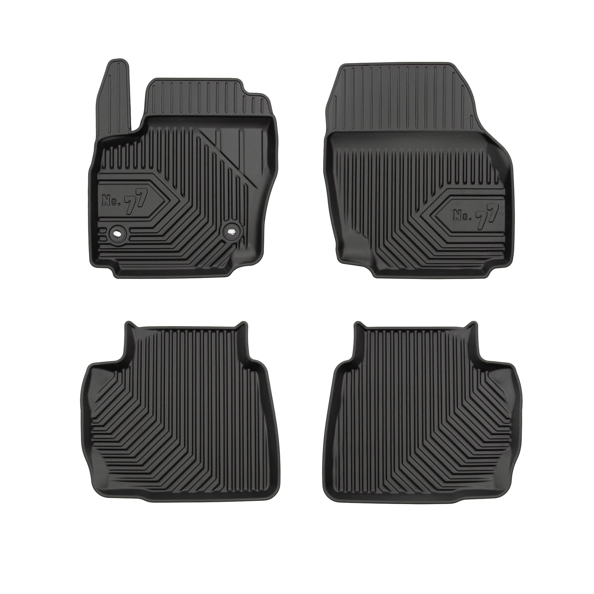 Fußmatten Gummimatten No.77 für Ford Mondeo IV 2007-2014 TPE Schwarz 4 tlg