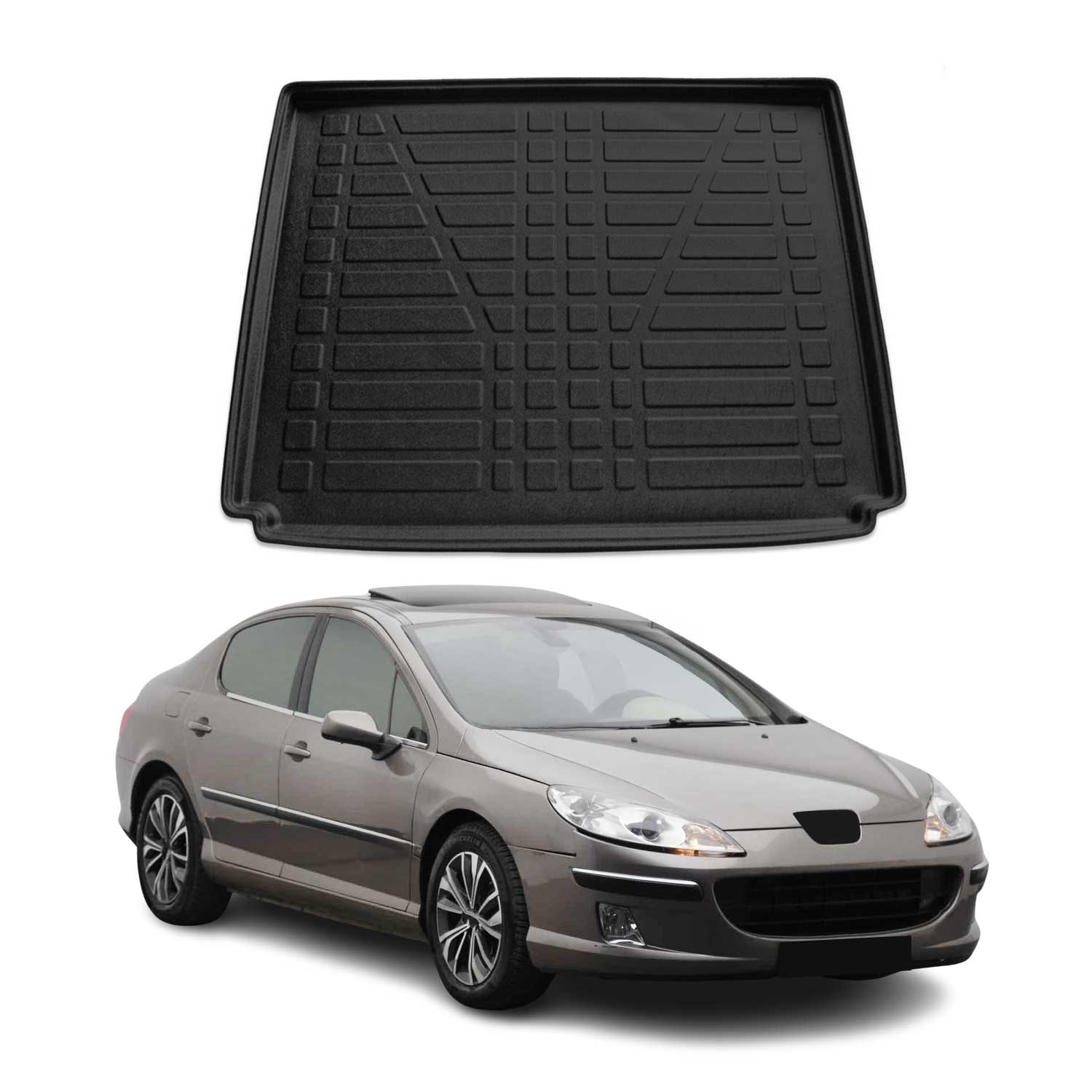 Kofferraumwanne Laderaumwanne für Peugeot 407 2004-2011 Gummi TPE Schwarz