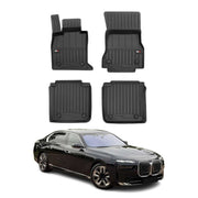 Fußmatten Gummimatten für BMW i7 2022-2026 OMAC Premium 3D Schwarz TPE 4 tlg