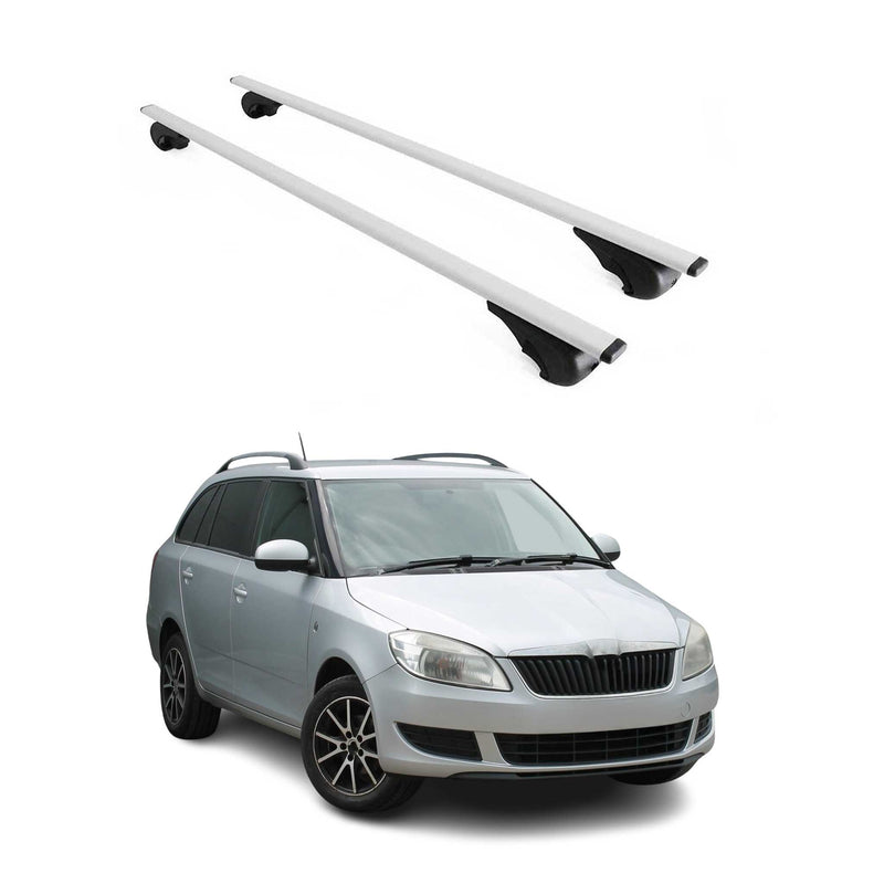 Dachträger Grundtäger für Skoda Fabia mk2 Kombi 2007-2014 75kg Metall Silber 2x