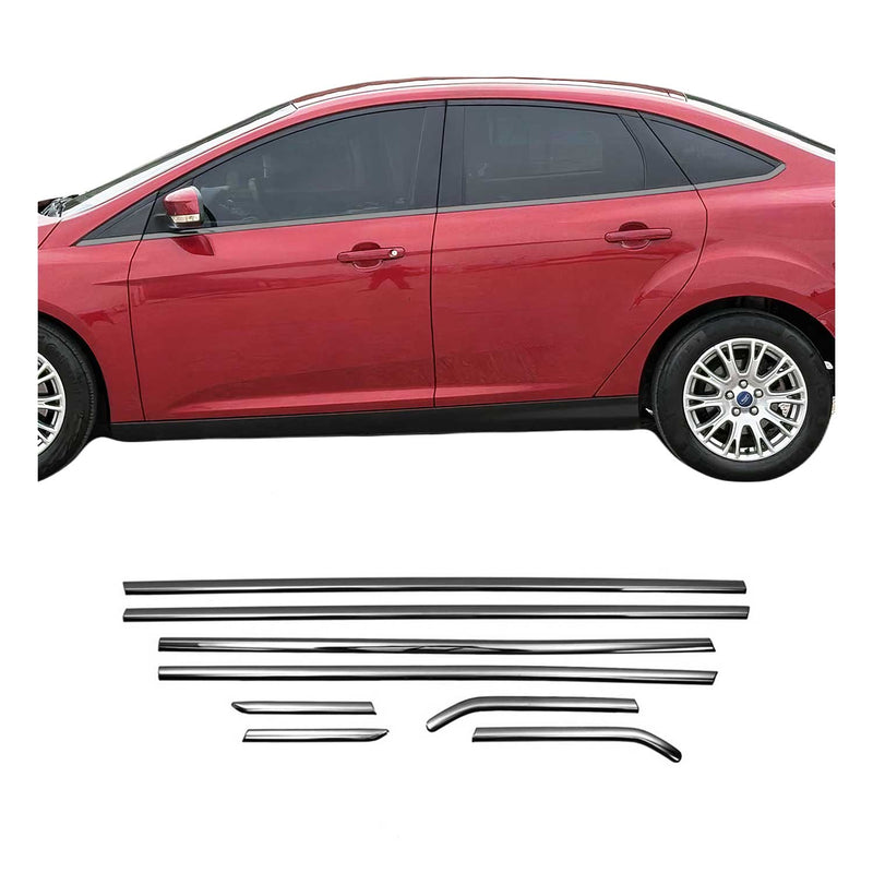 Fensterleisten Fensterrahmen für Ford Focus 2011-2018 Stufenheck Edelstahl 8 tlg