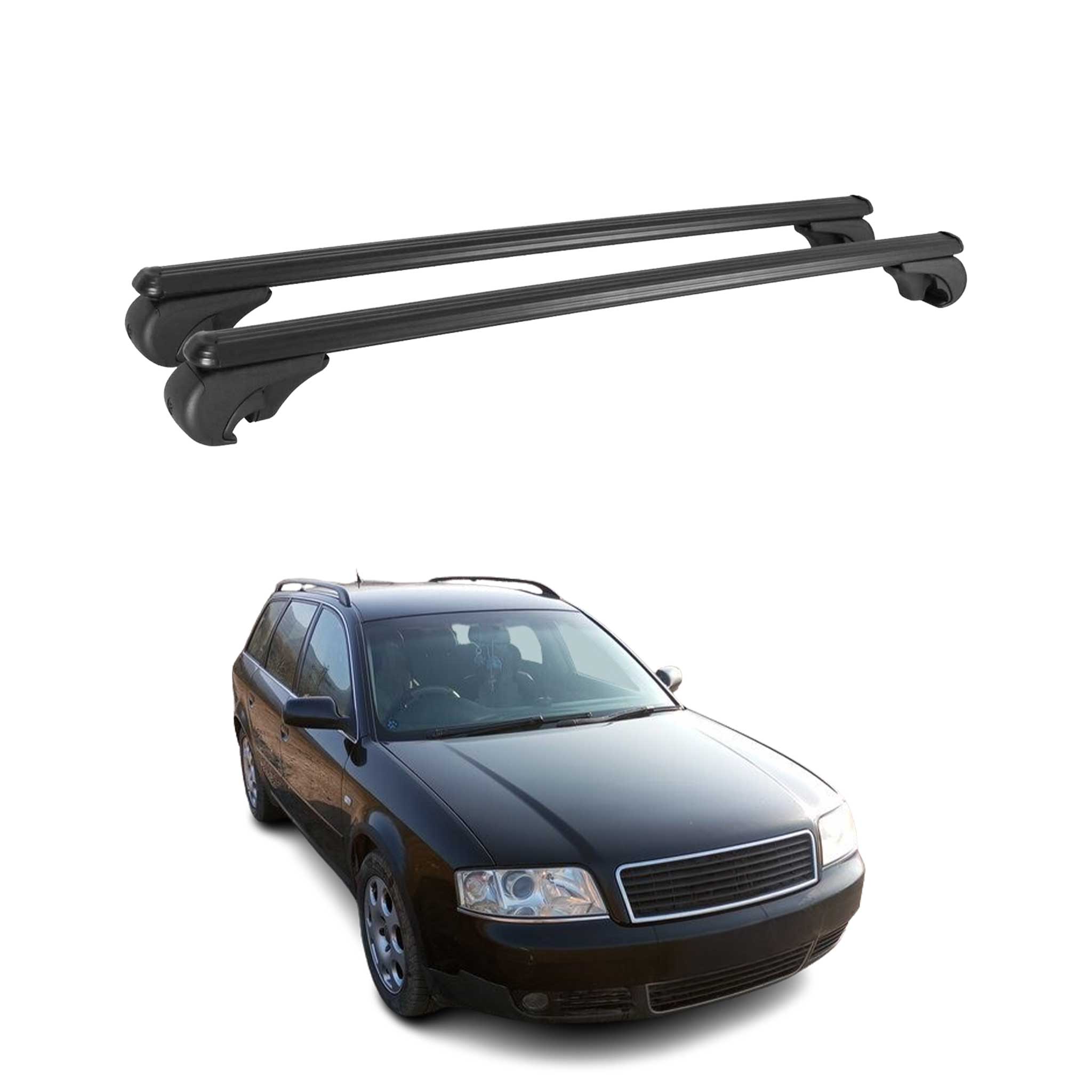 Dachträger für Audi A6 C4 4A C5 4B Avant Allroad 1994-2005 75kg Alu Schwarz 2x