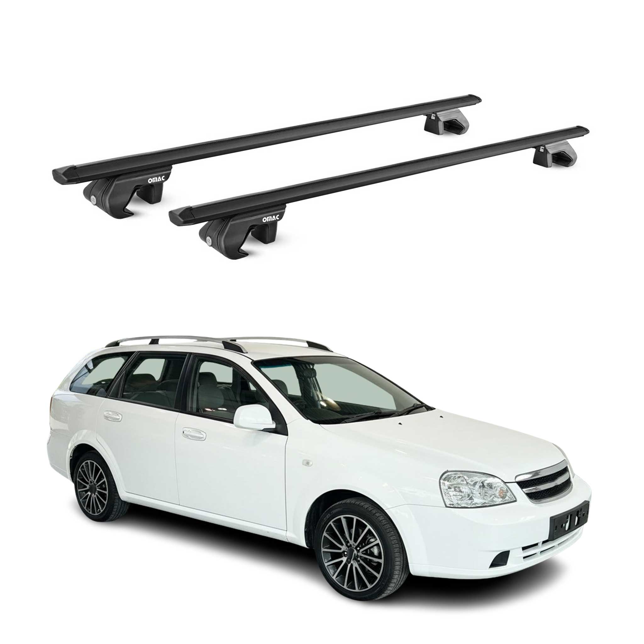 Dachträger Grundtäger für Chevrolet Nubira Kombi 2005-2009 90kg Alu Schwarz ABE