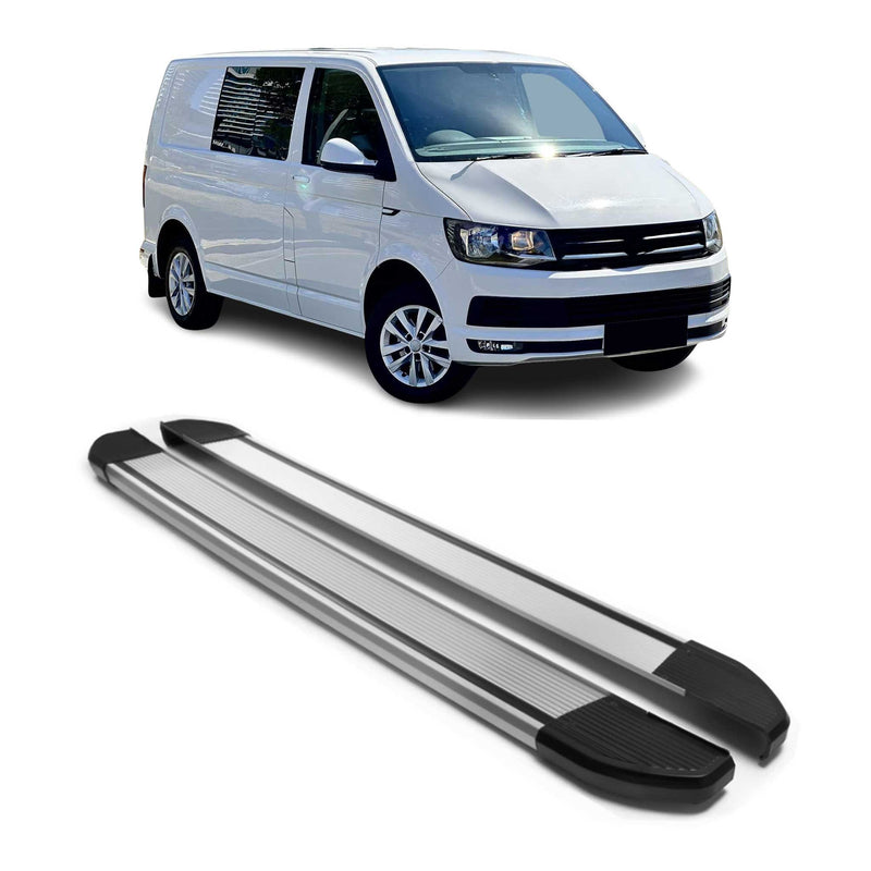 Alu Seitenschweller Trittbretter für VW T6 T6.1 alle 2015-2024 L1 Kurzer Grau