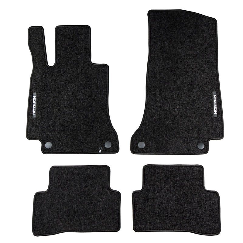 Velours Fußmatten für Mercedes-Benz C-Klasse W205 S205 2014-2021 Schwarz 4 tlg