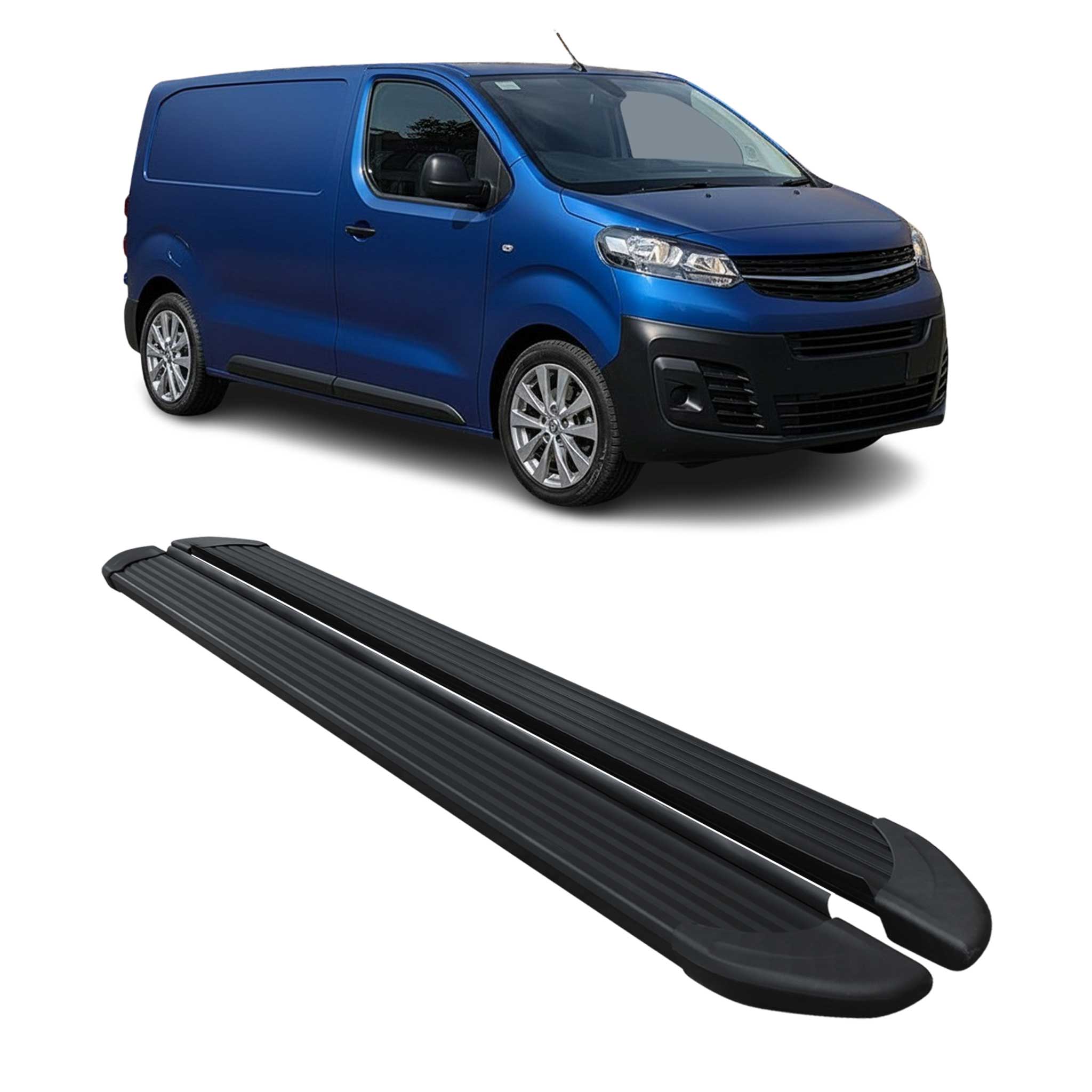 Schweller Trittbretter Schweller für Opel Vivaro C 2019-2026 L2 L3 Alu Schwarz