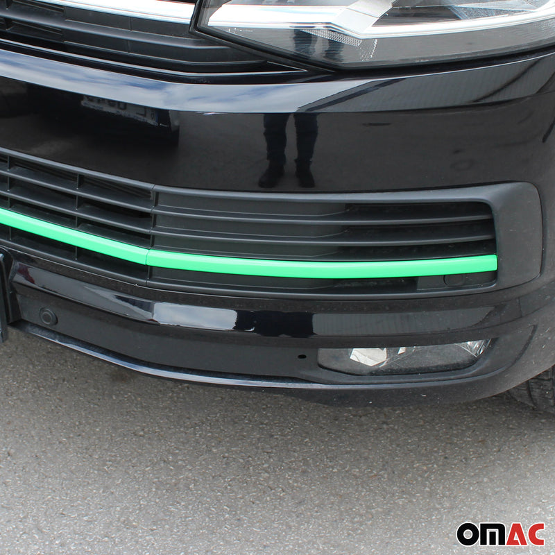 Kühlergrill Leiste Grillleisten für VW T6 2015-2019 Highline Edelstahl Grün 3tlg