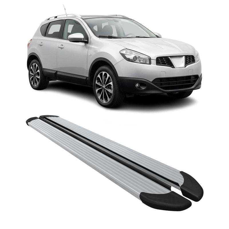 Seitenschweller Trittbretter für Nissan Qashqai +2 NJ10 2008-2014 Alu Grau