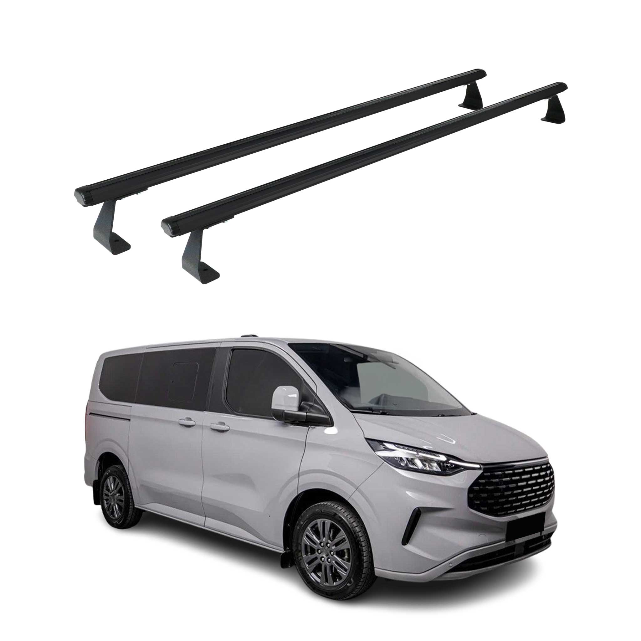 Dachträger Grundtäger für VW Transporter T7 2023-2026 75kg Alu Schwarz 2 tlg
