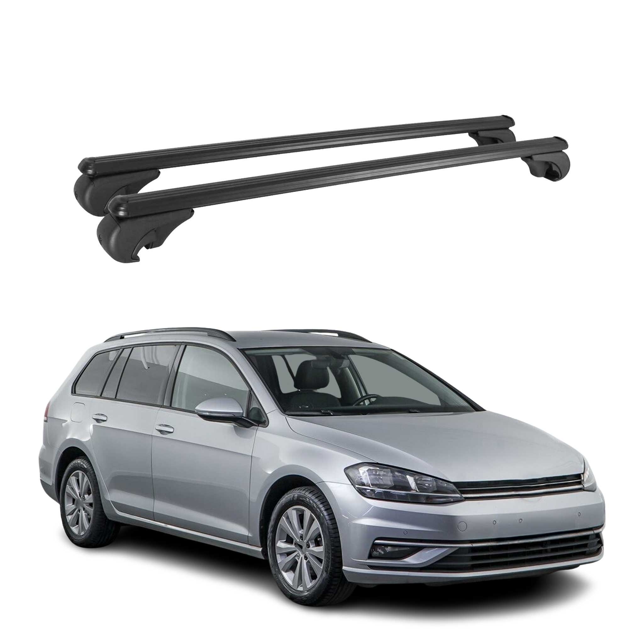 Dachträger für VW Golf Alltrack Variant 2012-2019 Gepäckträger Alu Schwarz 2x