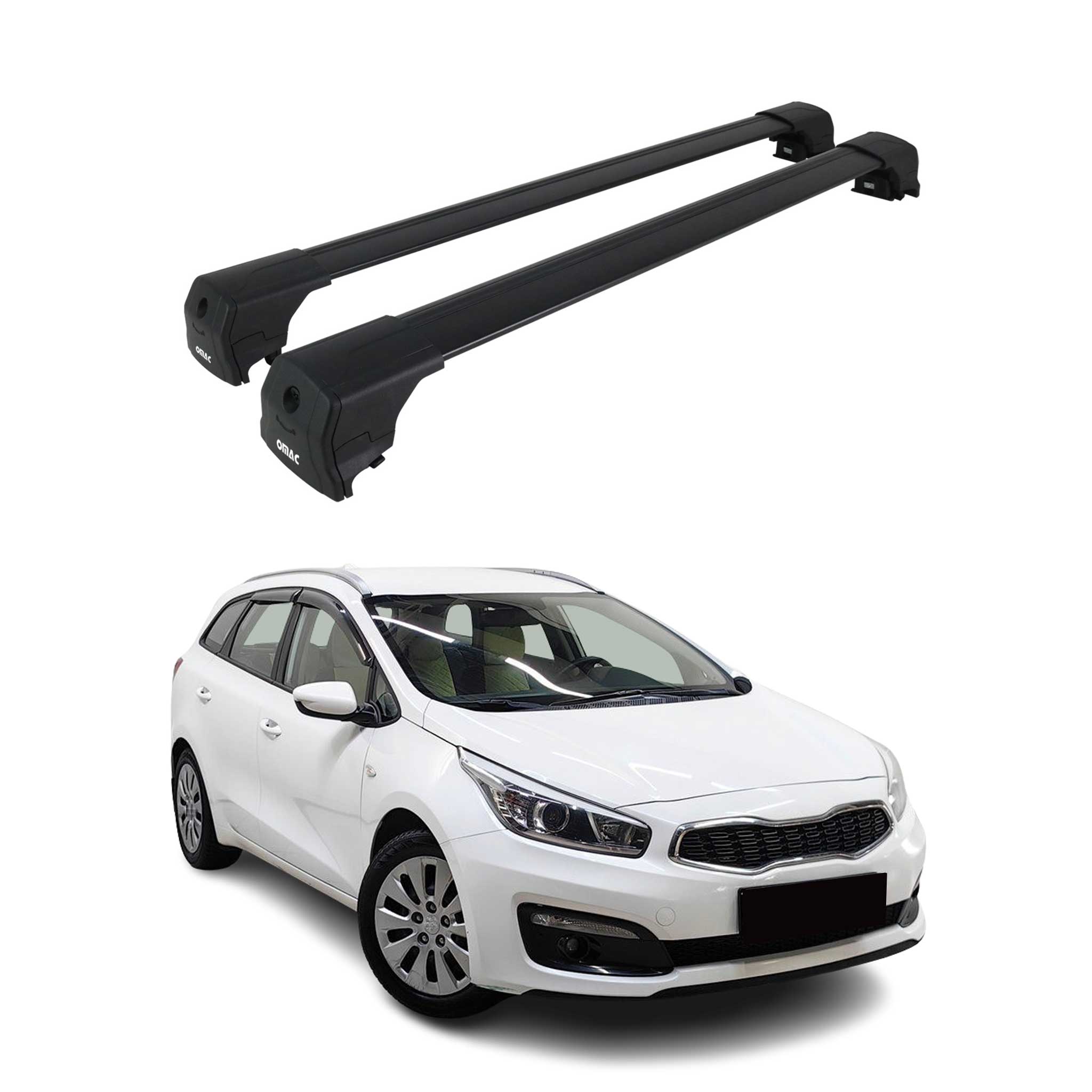Dachträger Gepäckträger für Kia Ceed Estate SW 2012-2018 ABE Alu Schwarz