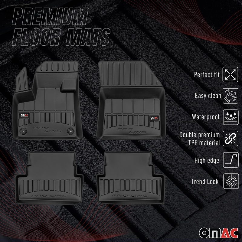 OMAC Gummi Fußmatten für Opel Grandland X 2017-2025 Premium Gummi Schwarz 4tlg