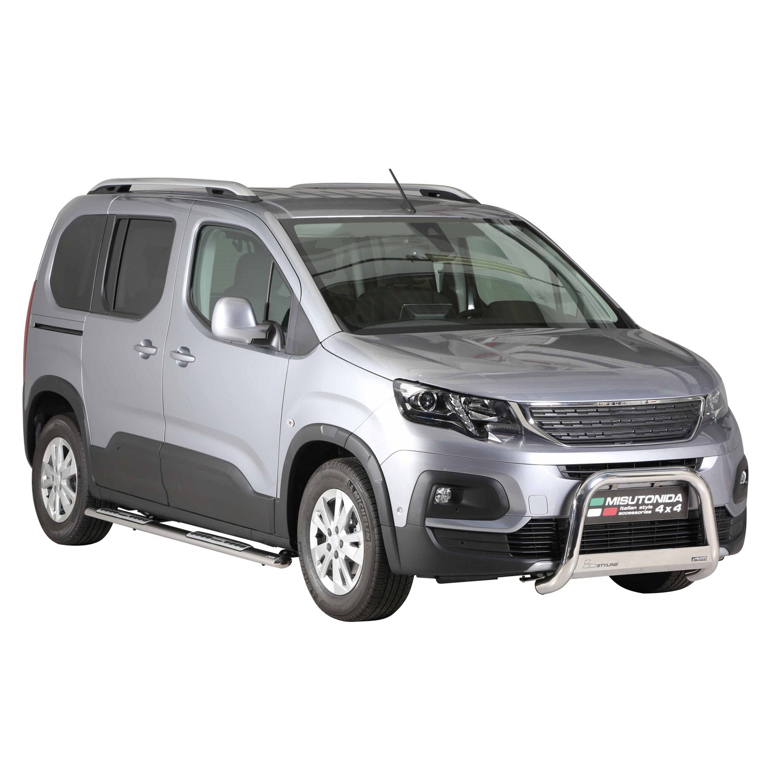 Frontbügel Frontschutzbügel für Peugeot Rifter 2018-2021 ø63mm Stahl Silber