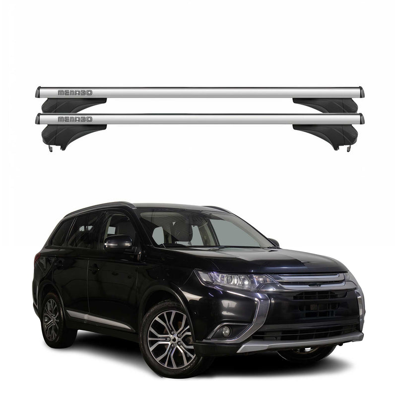 Menabo Dachträger Grundtäger für Mitsubishi Outlander 2013-2021 Alu Silber 2 tlg