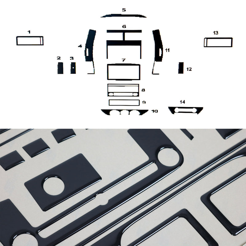 Innenraum Dekor Cockpit für VW Polo 2001-2009 Piano Schwarz Optik 14tlg