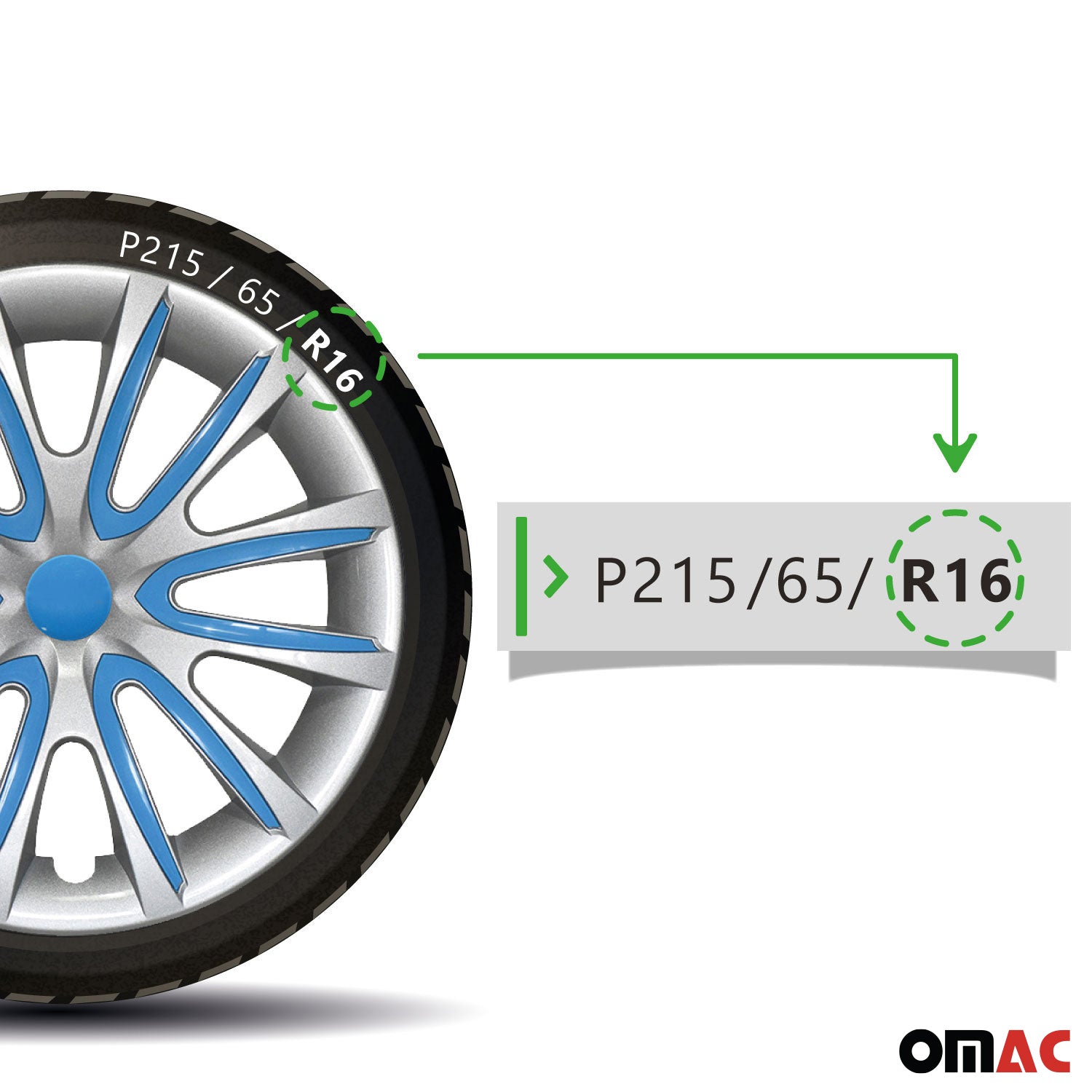 4x Radkappen Radzierblenden Radblenden für 16" Zoll Stahlfelgen Grau Blau