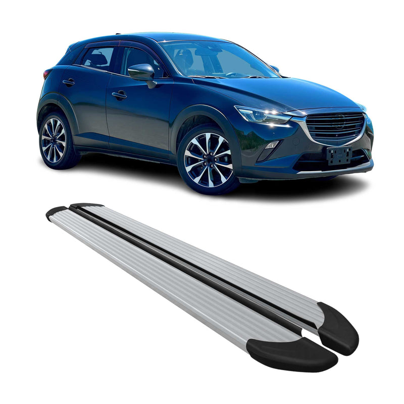 Seitenschweller Trittbretter Schweller für Mazda CX-3 2015-2025 Aluminium Silber