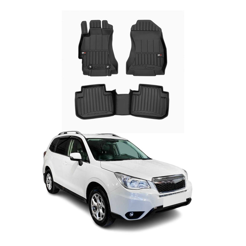 Fußmatten Gummimatten für Subaru Forester IV SJ 2012-2018 Premium Schwarz TPE 3x