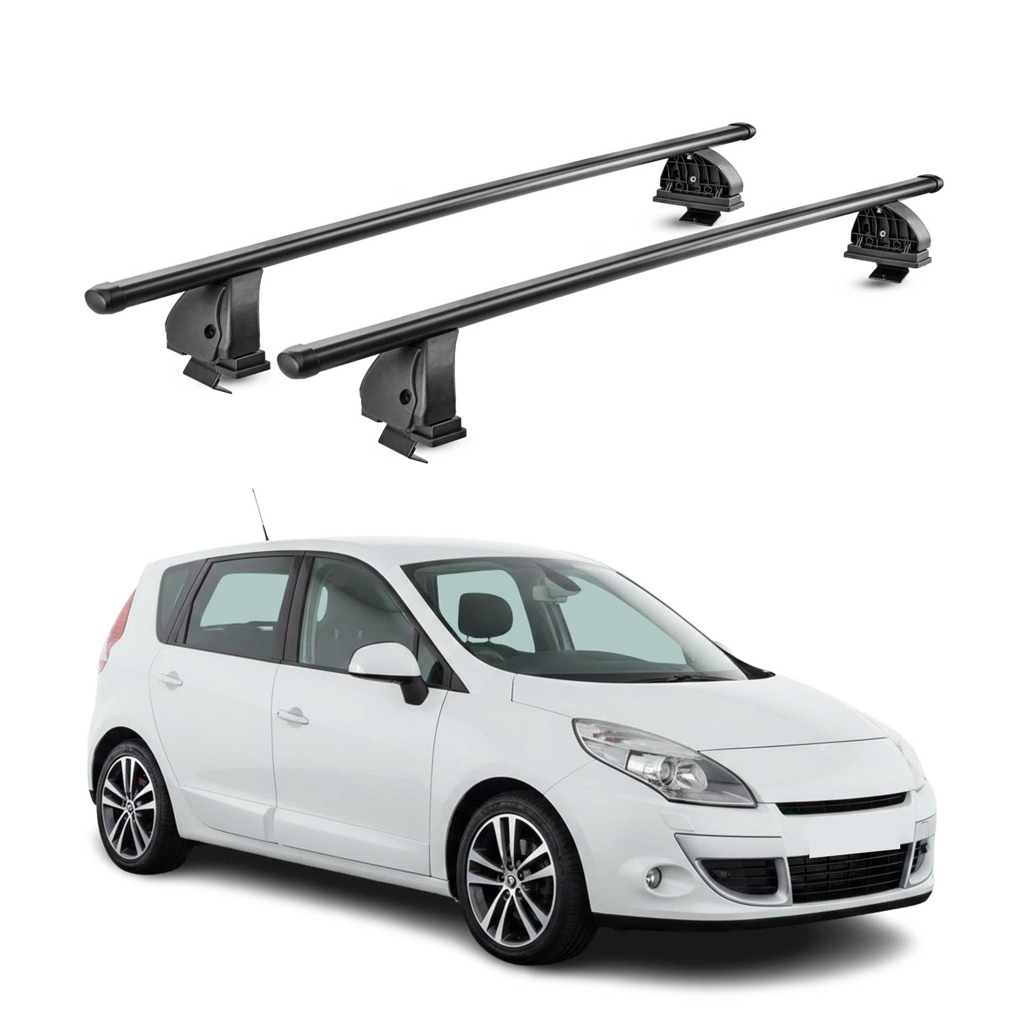 Stahl Dachträger für Renault Scenic III X-Mod 2009-2016 TÜV 75 kg 2tlg Schwarz