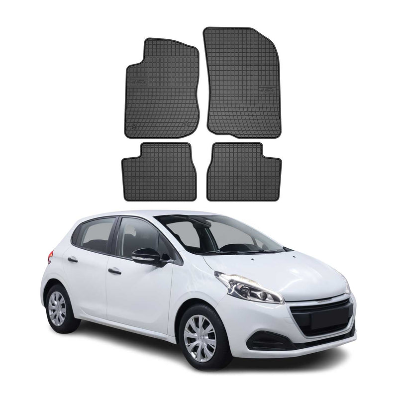 OMAC Gummi Fußmatten für Peugeot 208 2012-2019 Automatten Gummi Schwarz 4tlg