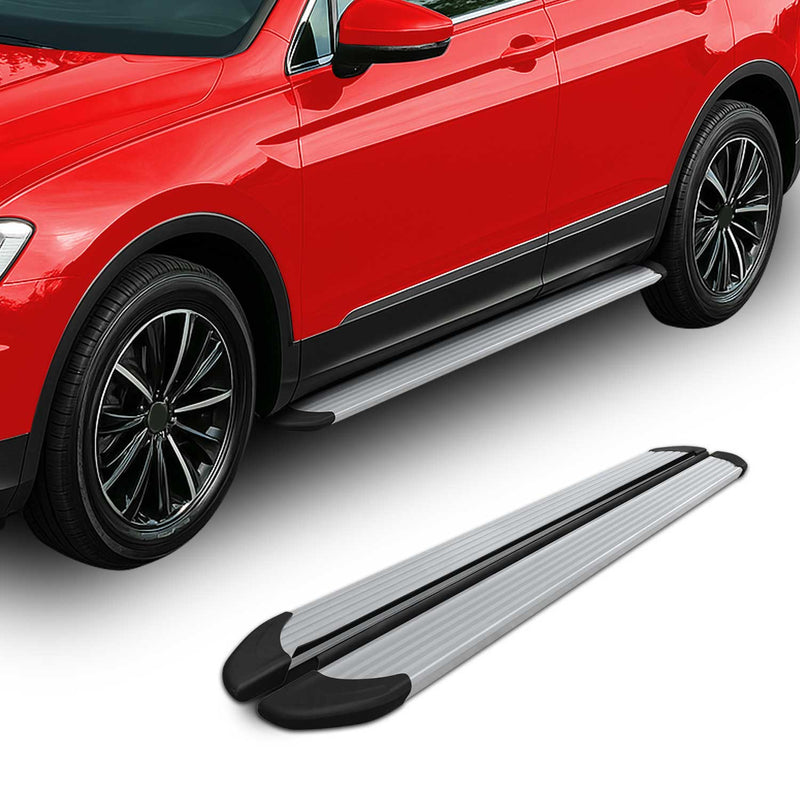 Seitenschweller Trittbretter Schweller für Fiat 500L 2012-2024 Aluminium Silber