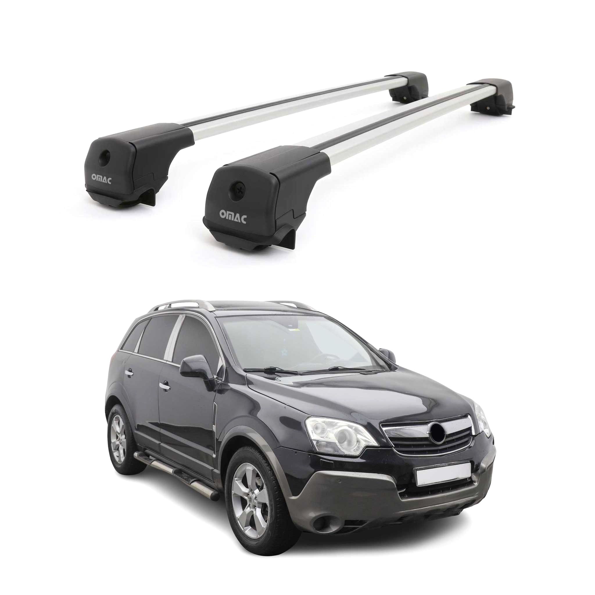 Dachträger Grundträger für Opel Antara 2006-2015 Aluminium 75kg Grau 2tlg
