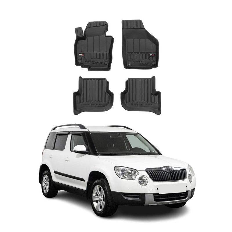 OMAC Gummi Fußmatten für Skoda Yeti 2009-2017 Premium TPE Automatten Schwarz 4x
