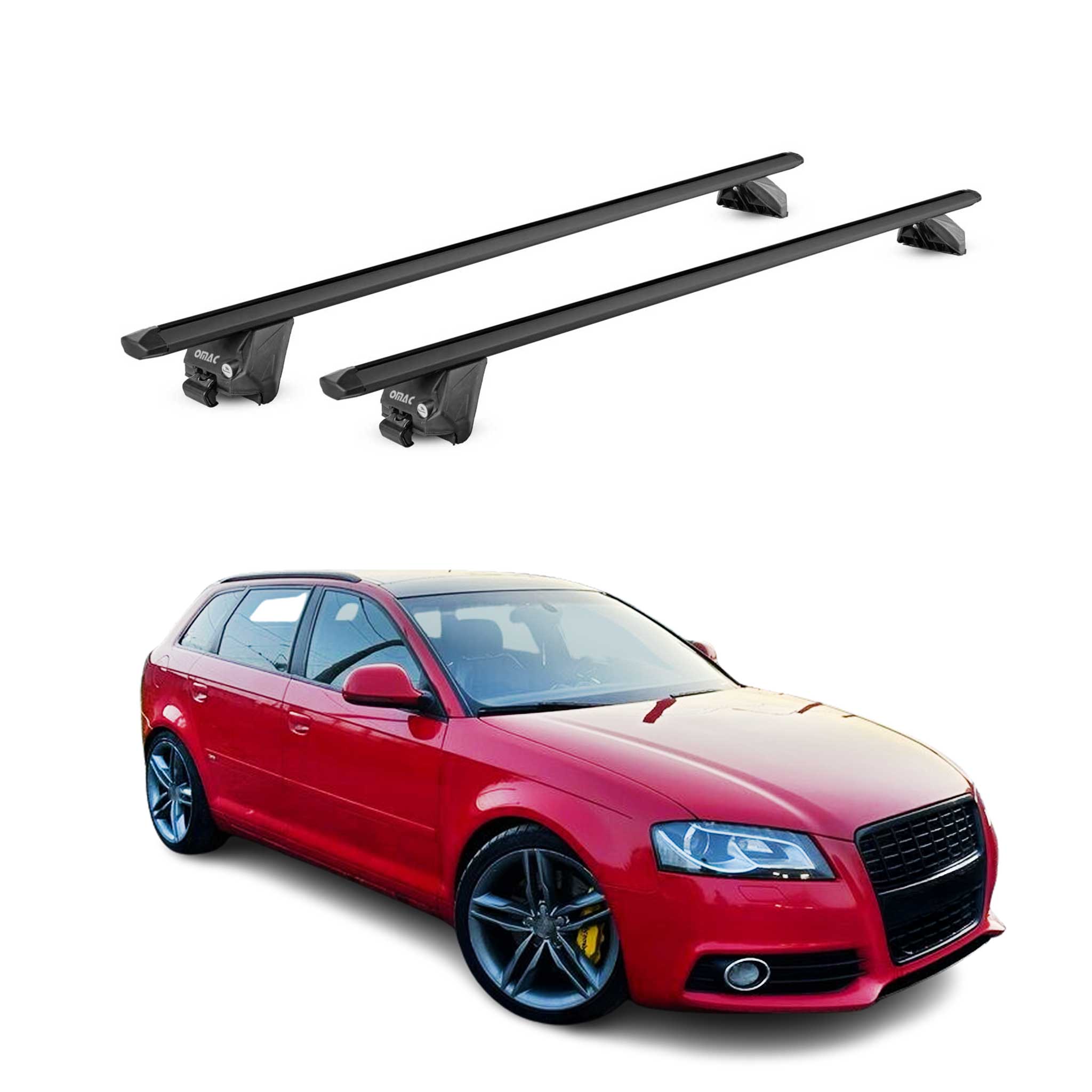 Dachträger Grundtäger für Audi A3 Sportback 8P 8V 2004-13 100kg Alu ABE Schwarz
