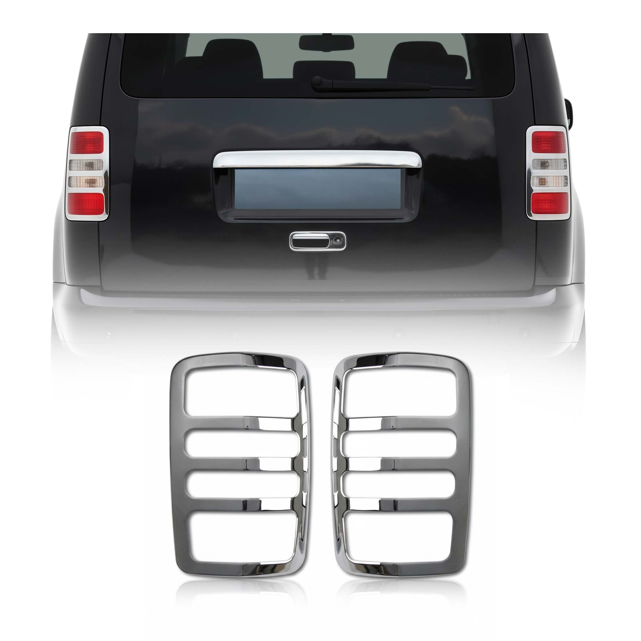 Rücklicht Leisten Heckleuchte für VW Caddy 2003-2014 Edelstahl Chrom 2tlg