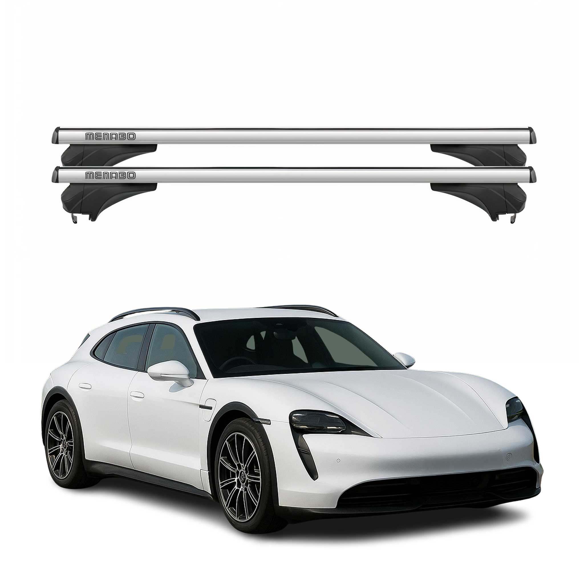 Menabo Dachträger für Porsche Taycan Sport Turismo 2019-2026 Aluminium Silber 2x