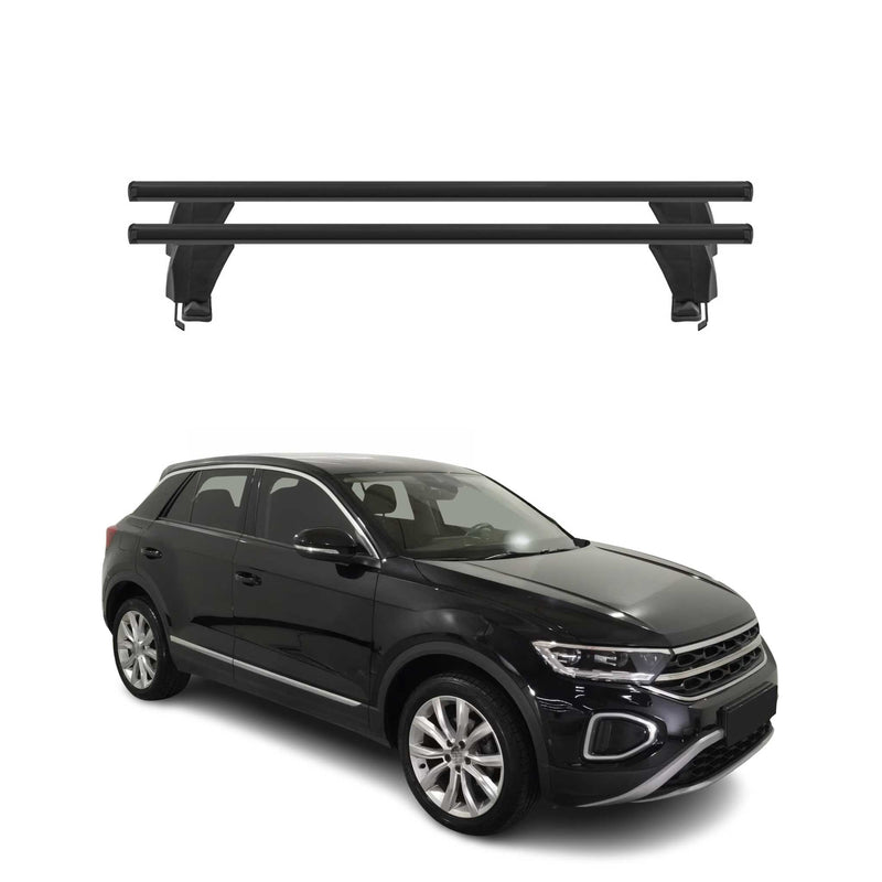 Menabo Dachträger Grundtäger für VW T-Roc 2017-2025 50kg Aluminium Schwarz 2 tlg