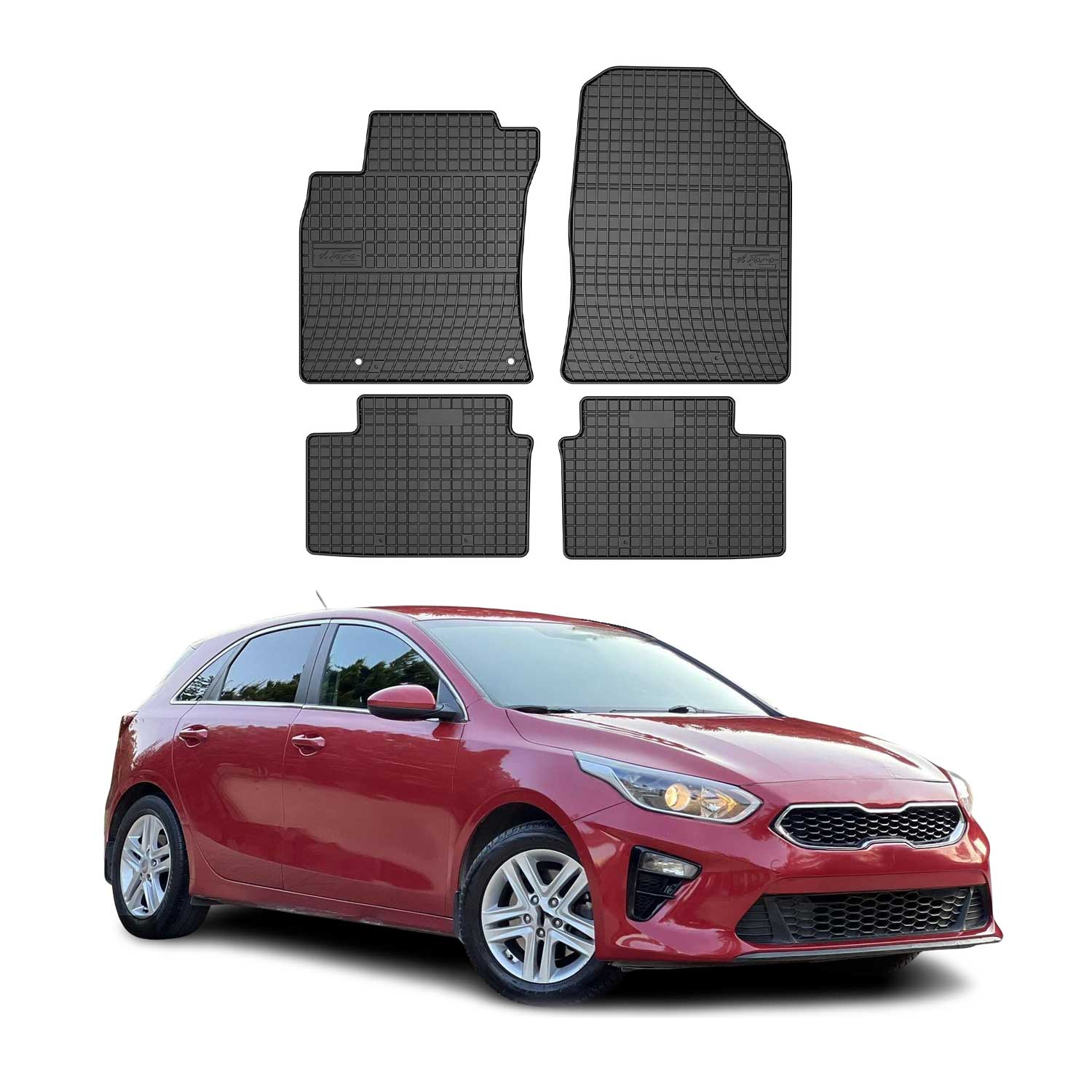 OMAC Gummi Fußmatten für Kia Ceed 2019-2026 Automatten Gummi Schwarz 4tlg