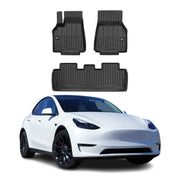 OMAC Gummi Fußmatten für Tesla Model Y 2020-2024 Premium TPE Automatten 3tlg