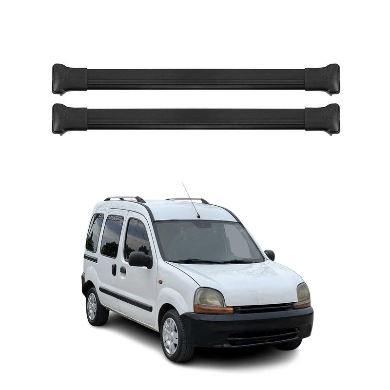 Dachträger Grundtäger für Renault Kangoo mk1 2003-2007 FL 75kg Alu Schwarz 2 tlg