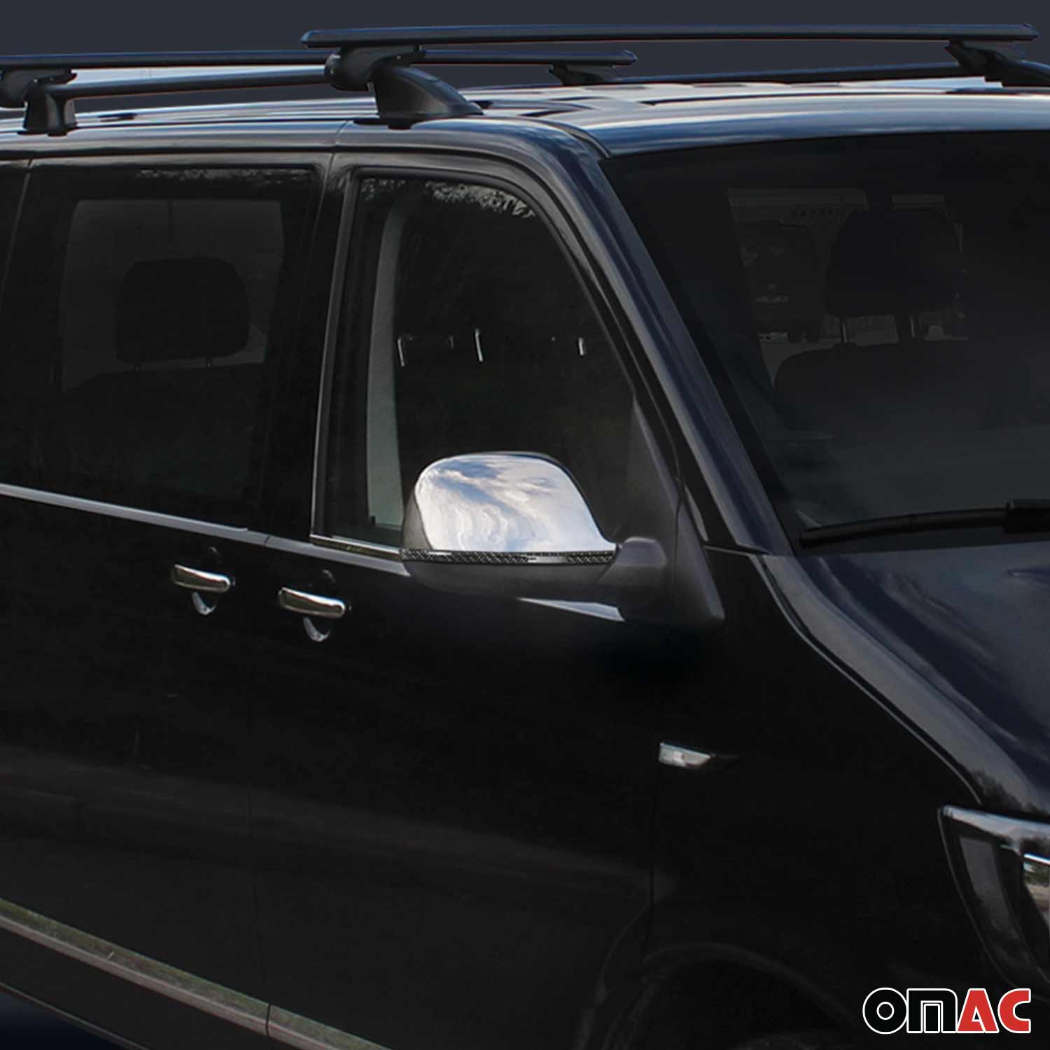 Spiegelkappen Leiste für VW T6 T6.1 2015-24 Echt Carbon Silber Schwarz 2x