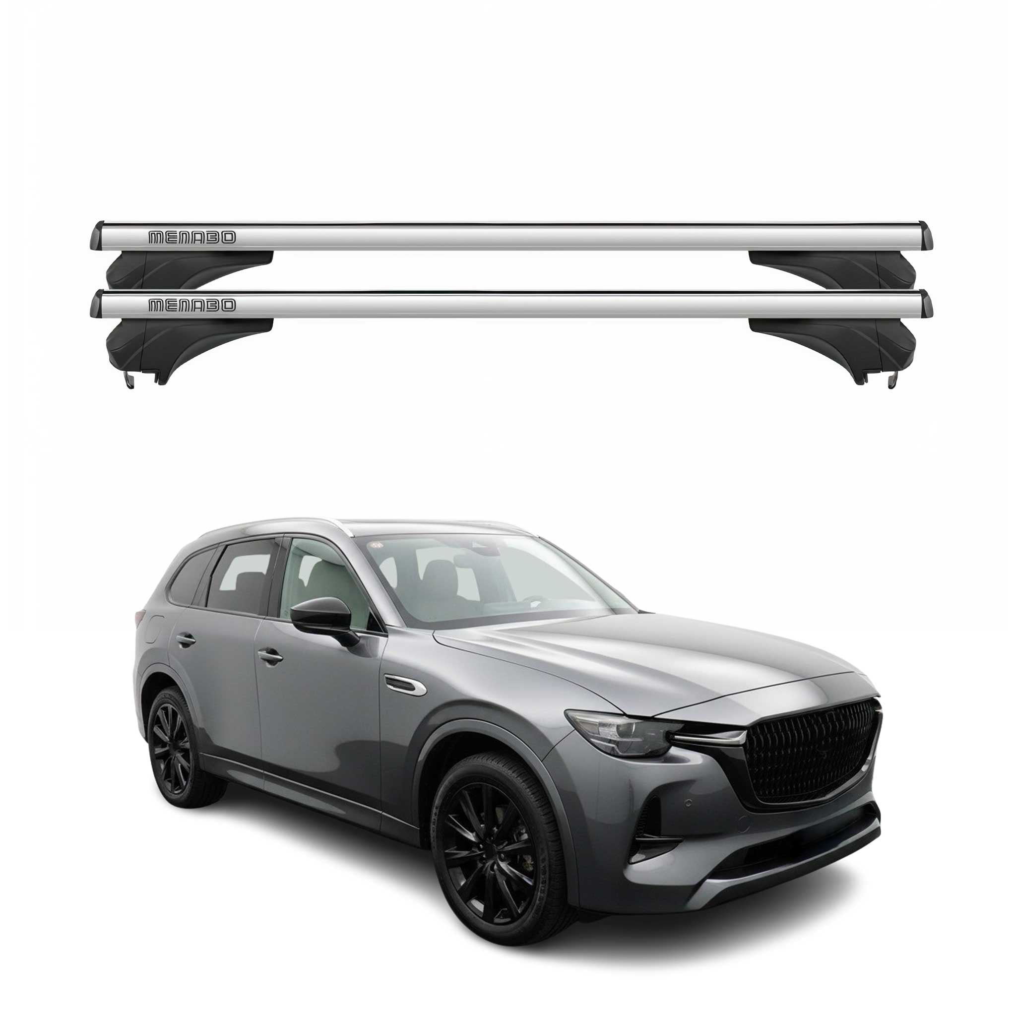 Menabo Dachträger Grundtäger für Mazda CX-80 2024-2026 Aluminium Silber 2 tlg